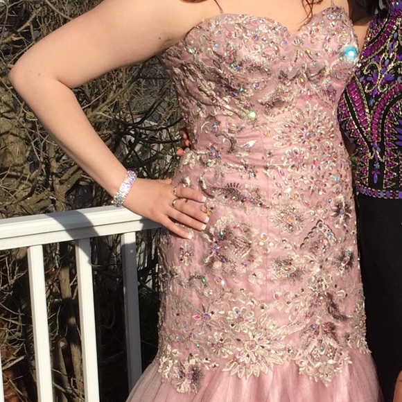 Pink Mermaid Prom Dress - Picture 2 of 6